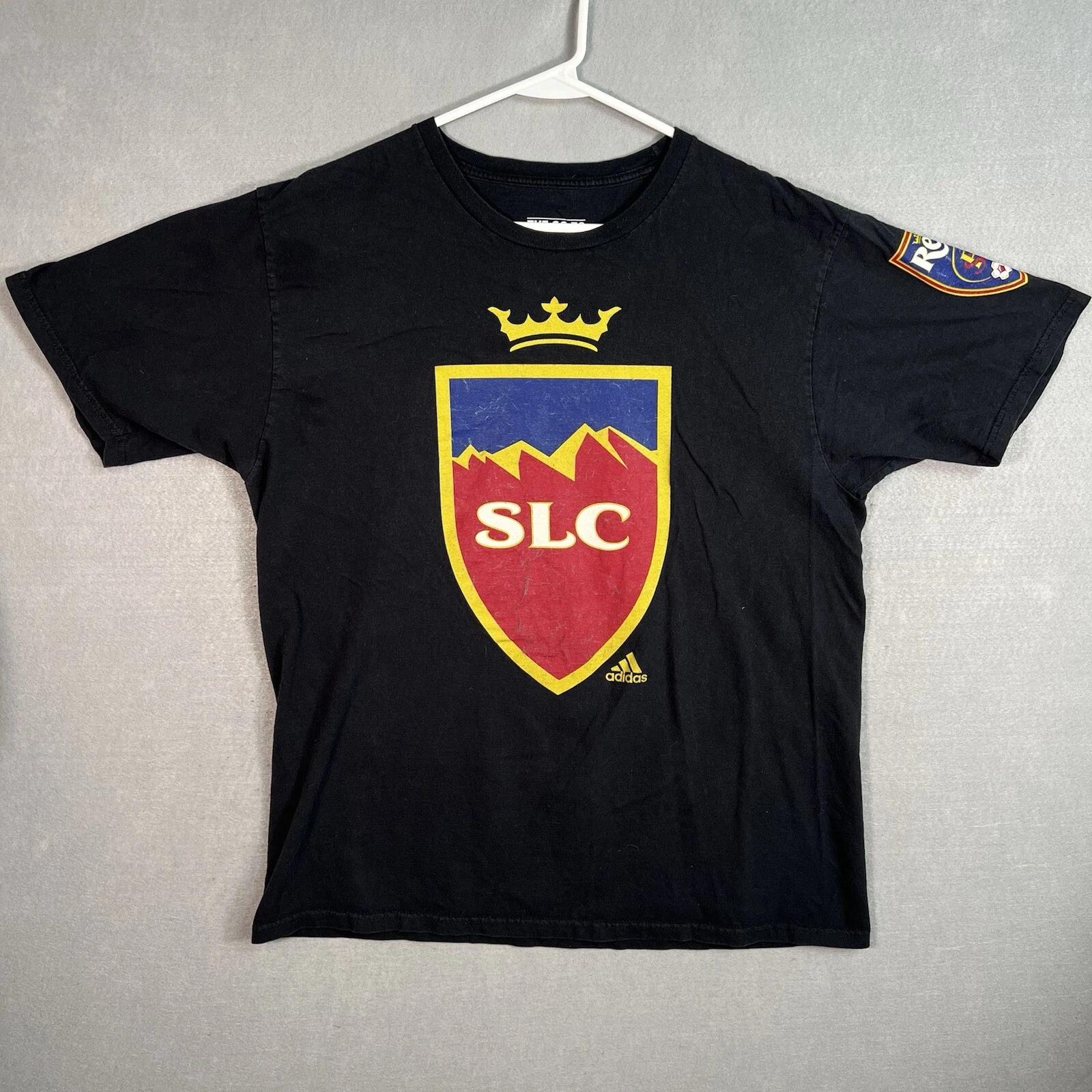 Adidas Go To Real Salt Lake Soccer T Shirt Adult XL Black Mens 4XL