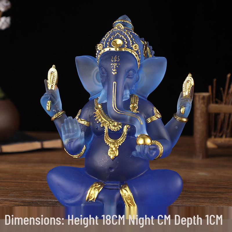 Elephant God Resin Buddha Statue - Southeast Asian Style Ornament