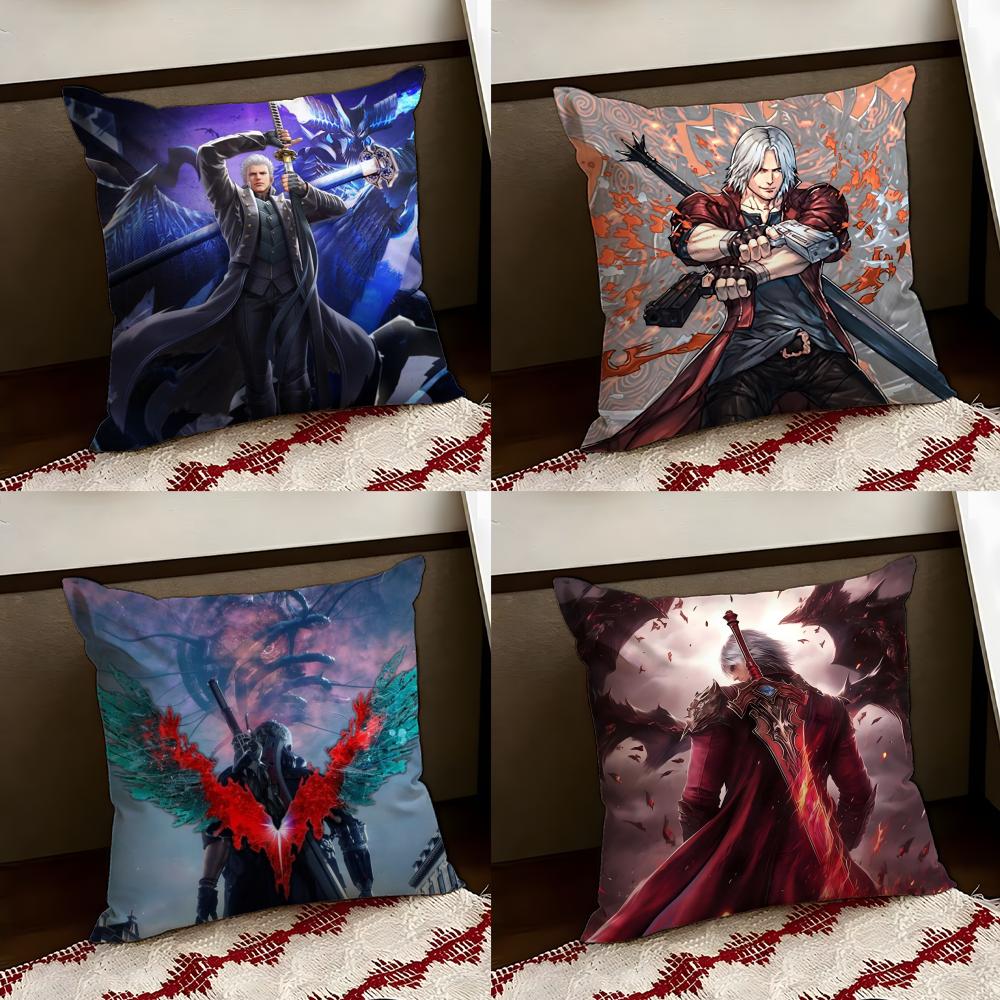 DDevil May CryS Cushion Cover Reversible Soft Durable Pillow Cover Home Car MultiScene Use for Daily Comfort