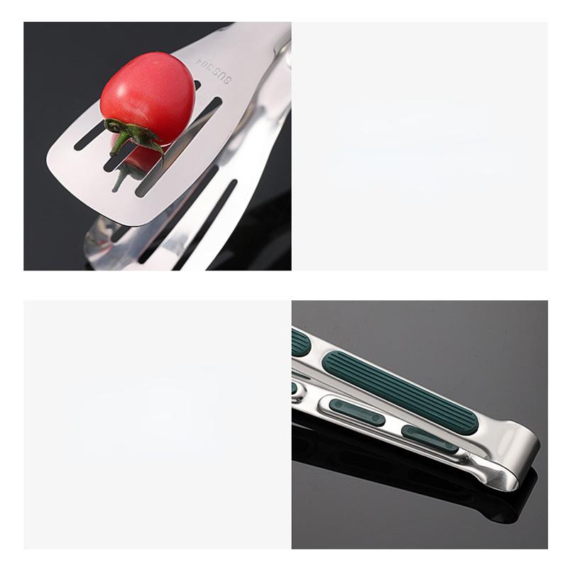Food Tongs Stainless Steel Kitchen Tongs Meat Salad Steak Food Clip Long Handle Non-slip BBQ Cooking Tongs Kitchen Utensils