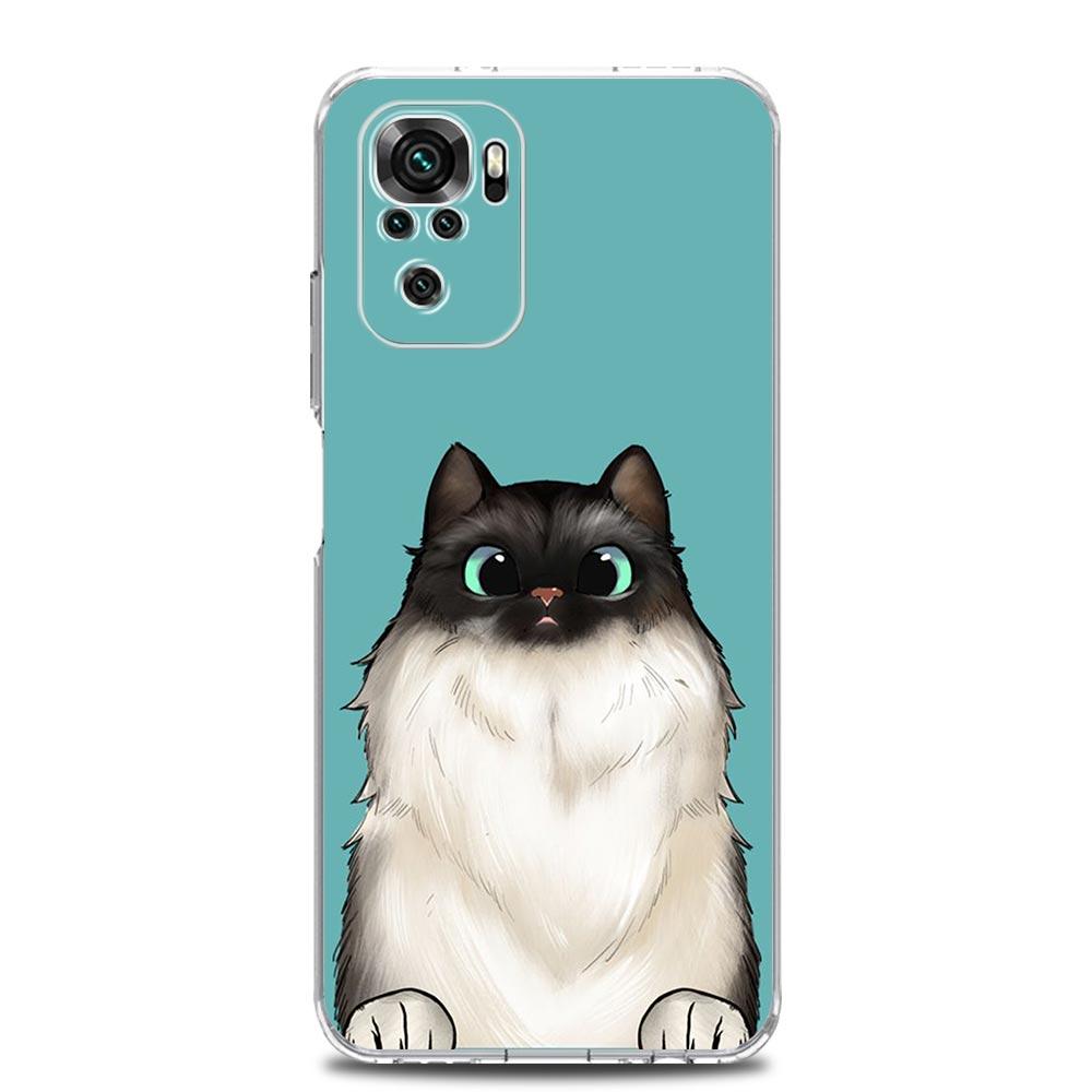 Cat Cute Kitten Cartoon Clear Phone Case For Xiaomi Redmi Note 12 5G 9S 9 8 10 11 Pro+ 9T 8T 10C 9C 9A 7 Pro Soft TPU Back Cover