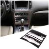 ABS Black For Infiniti G25 G37 2007-2013 Car Center Control Gear Shift Panel Steering Wheel Trim Sticker Car Accessories