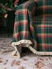 Christmas Decoration Green Plaid Color Sofa cover Woven Polyester Cotton Red Green Sofa blanket for Home Party Decor