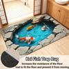 2D Koi Pond Non-slip Floor Mat - Indoor And Outdoor Absorbent Foot Mat Suitable For Home Decoration Durable And Stylish