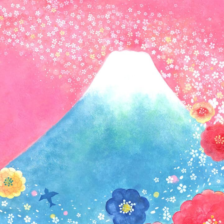 Wall painting Mount Fuji the sky of Framed interior decoration entrance healing feng shui painting to improve luck bright painting healing watercolor