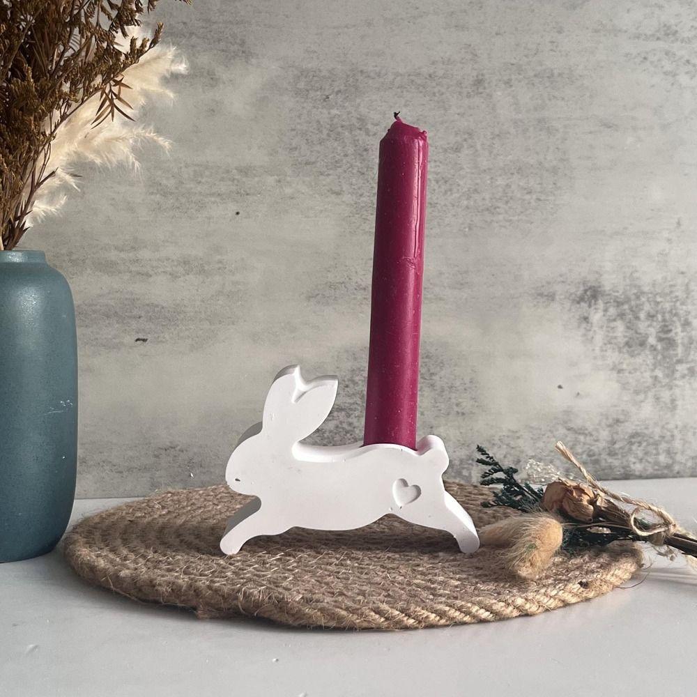 Cute Easter Bunny Silicone Mold Handmade Bunny Tealight Molds  Home Table Decoration