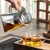 High Temperature Resistant Glass Teapot High-end Home Tea Set Tea Separation Pot Floating Cup One Click Press