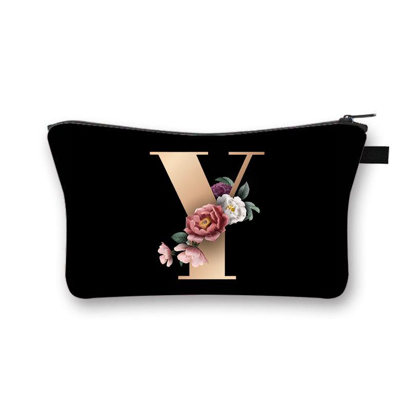 Alphabet Printed Change Bag Multifunctional Travel Storage Bag Elementary School Polyester Stationery Zipper Pencil Bag