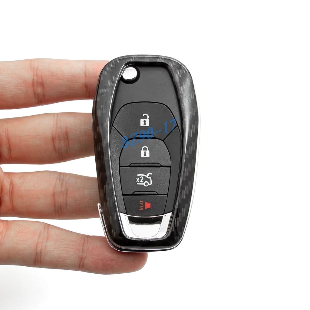 Abs Carbon Fiber Car Smart Key Cover Case Keychain For Chevrolet Chevy Cruze   Trailblazer Spark Trax