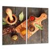 Glas-Schneidebrett 2x 30x52 Holz