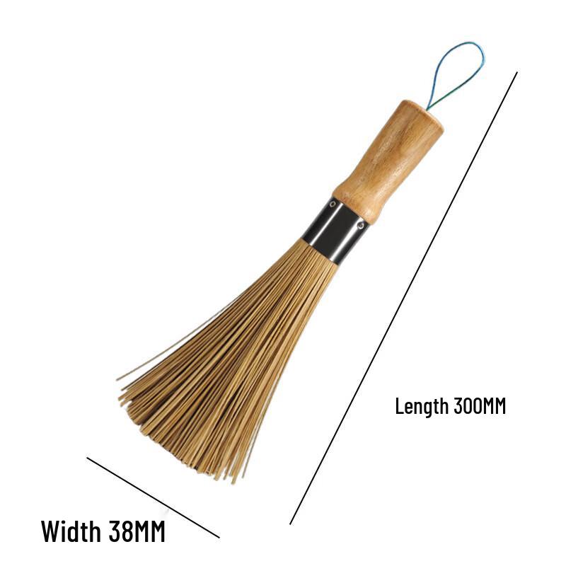 QianXing Traditional Rubberwood Bamboo Pot Brush - 5 Pack