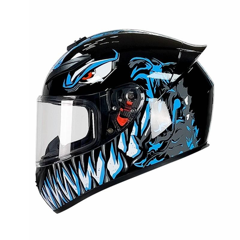 Full Face Motorcycle Helmet Adults ABS Material 3C Certified All Season Universal Fit With Visor
