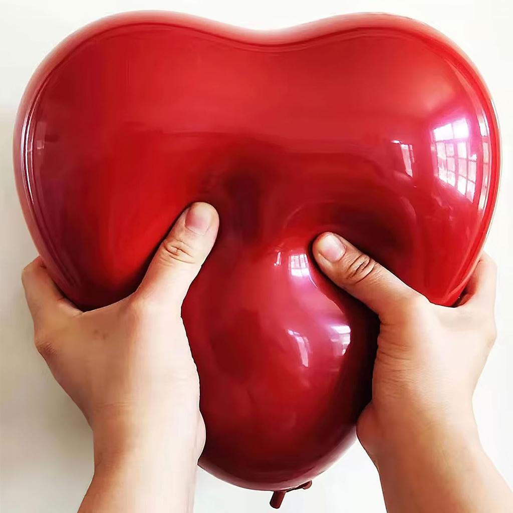100 szt. 10-calowe romantyczne lateksowe balony w kształcie czerwonego serca Dekoracje na Walentynki, Rocznicę Ślubu, Urodziny