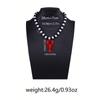 1pc Fashionable Beaded Lobster Pendant Necklace, Versatile Beach Vacation Style
