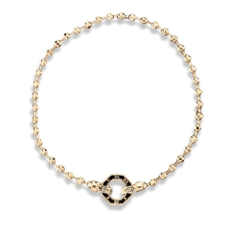 

Gaman Gold Clock Tempus Ball Chain Bracelet Silver