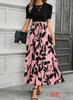 2025 Amazon cross-border exclusive for European and American women's clothing, flower printing, high waist fashion and elegant temperament dress