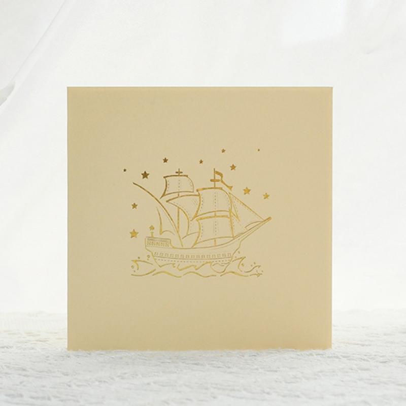 Sailboats Themed Greeting Card Set With Elegant Gold Foils Detailing Thank You Card Ideal For Celebration And Event