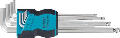 HAZET Ball Point Hex Wrench Set of 9 Plastic Ball Hexagon Socket Profile Particularly Suitable for Screw Connections Flat Width 249 X 100 X 201 Mm