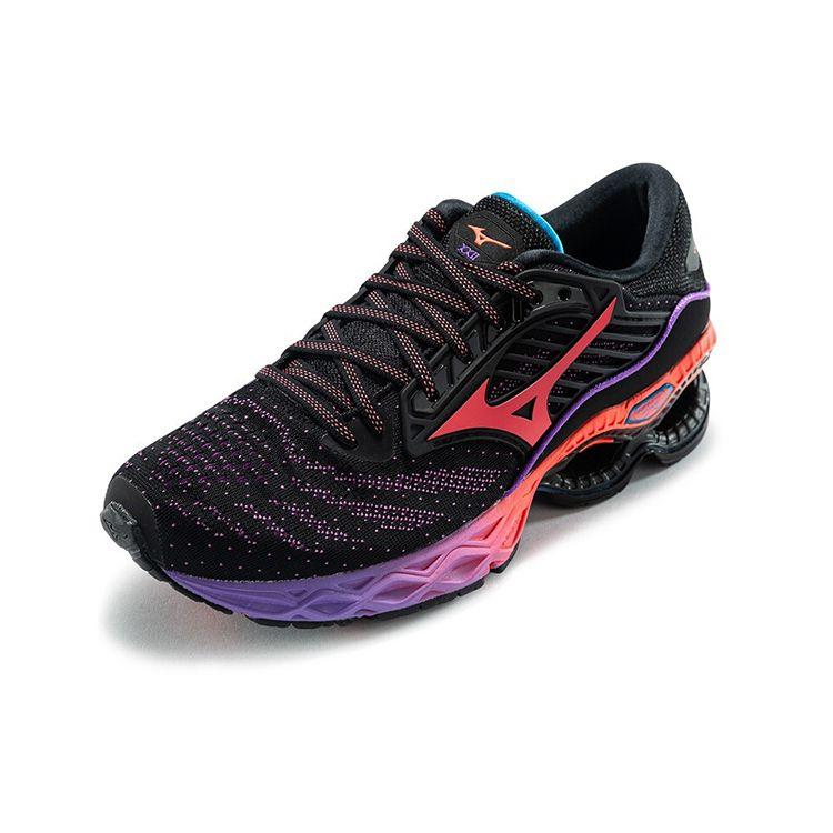 Mizuno Wave Creation Low Top Laufschuhe Damen Sneaker Schwarz Pink J1GD210163