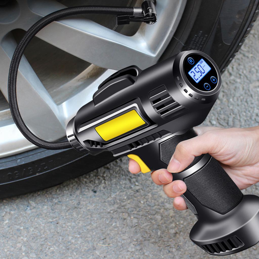 Nově vylepšená ruční automobilová vzduchová pumpa 4000mAh baterie Digitální displej s vysokým rozlišením s vestavěným osvětlením Vhodné pro různé pneumatiky automobilů
