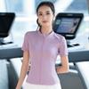 WEZHO Women's Sports Zipper Short Sleeve T-Shirt