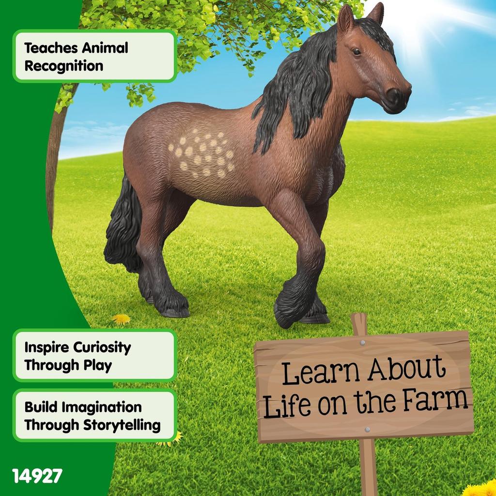 SCHLEICH Farm World North Swedish Horse Mare Toy Figure 14927 | Realistic Farm Animal Toy for Kids Aged 3 and Up