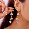 Trendy Oceanics Inspire Earrings Seashells Designs Drop Ear Hook Accessory for Sensitive Skin Casual To Party Wear