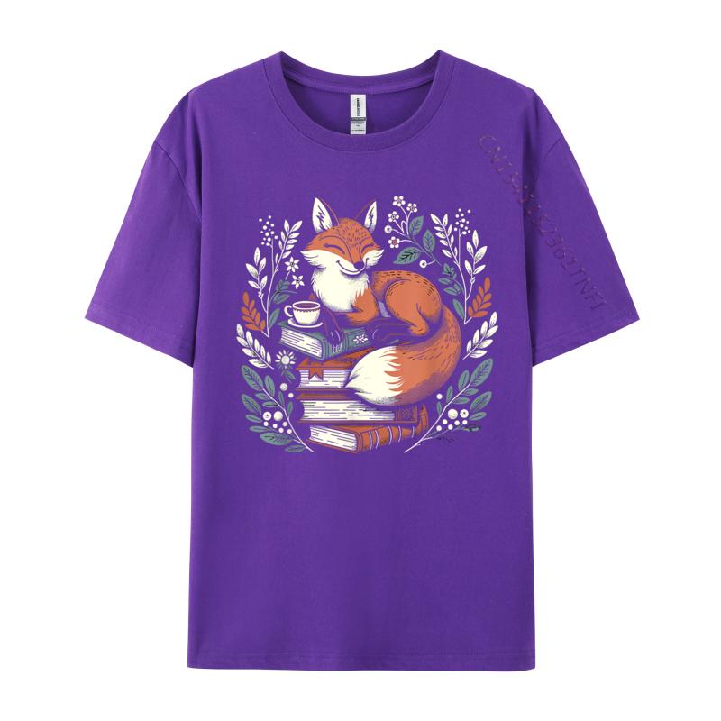 Cute Cottagecore Floral Fox Aesthetic Women Premium Cotton Printed Tops Shirts New Arrival Adult T-Shirt Slim Fit Tops Shirt