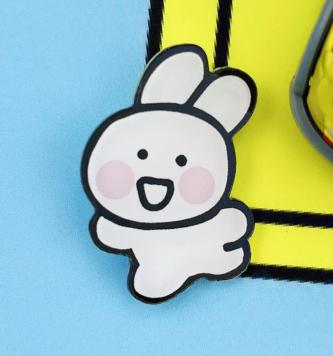 Cute Japanese Acrylic Brooch with Bunny Design, Girls Bag Accessory Pin