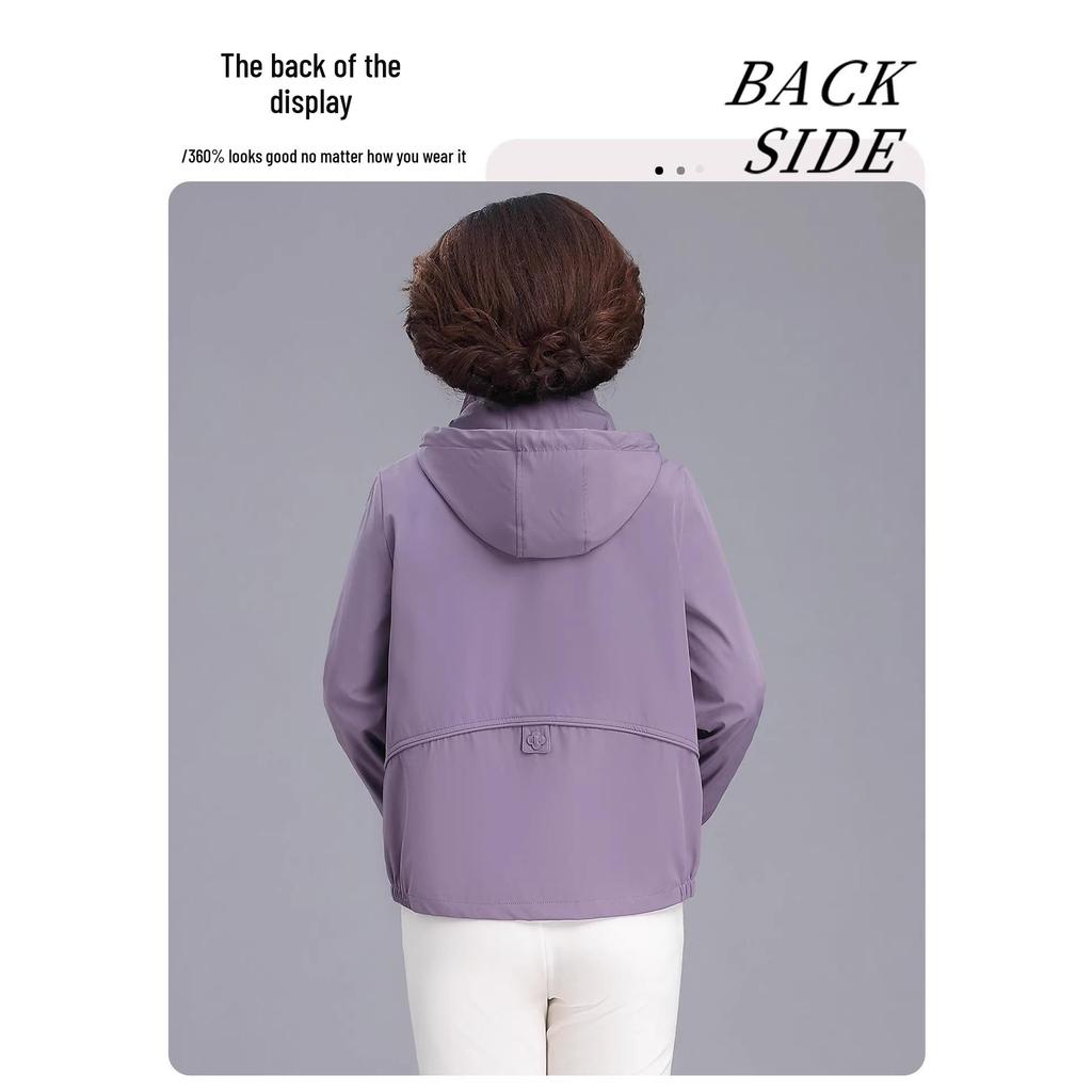 Middle-aged Women's Plus Size Casual Spring Windbreaker - Stylish Top for Spring and Autumn 2026
