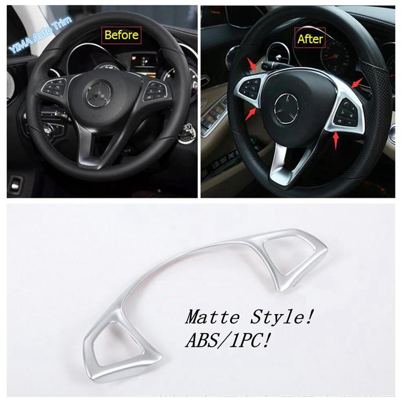Matte Interior Accessories For Mercedes-Benz C Class W205 2015 - Seat Adjustment / Head Lamps Button / Cup Cover Trim