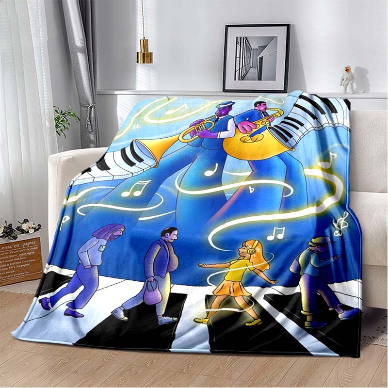 Paris Cubist Abstract Eiffel Tower Guitar Woman Figure Print Soft Flannel Throw Blanket Warm Sofa Couch Bed Home Decor Cover For Travel Art Lovers