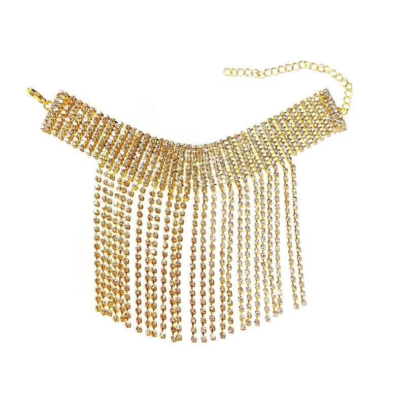 Fashion new rhinestone anklet shiny tassel charm anklet foot accessories high heels accessories