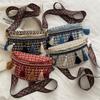 Weave Crossbody Bags Female Tassel Waist Bag Retro Leather Shoulder Packs