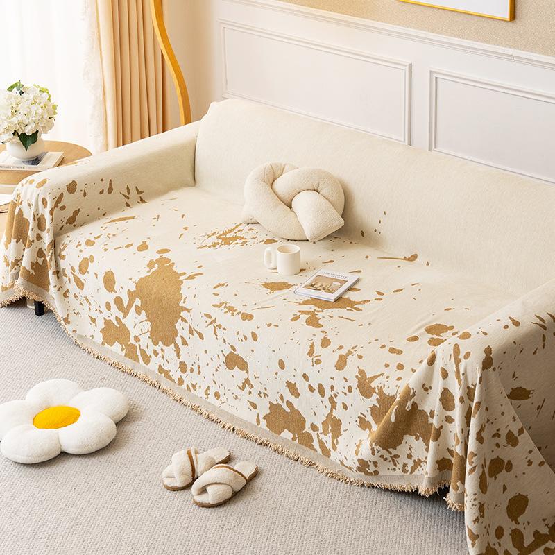 

Роскошный чехол для дивана, тканевый чехол Four Seasons, универсальный, простые линии, шенилл, двухсторонний, полный чехол 180x300 см 180x130