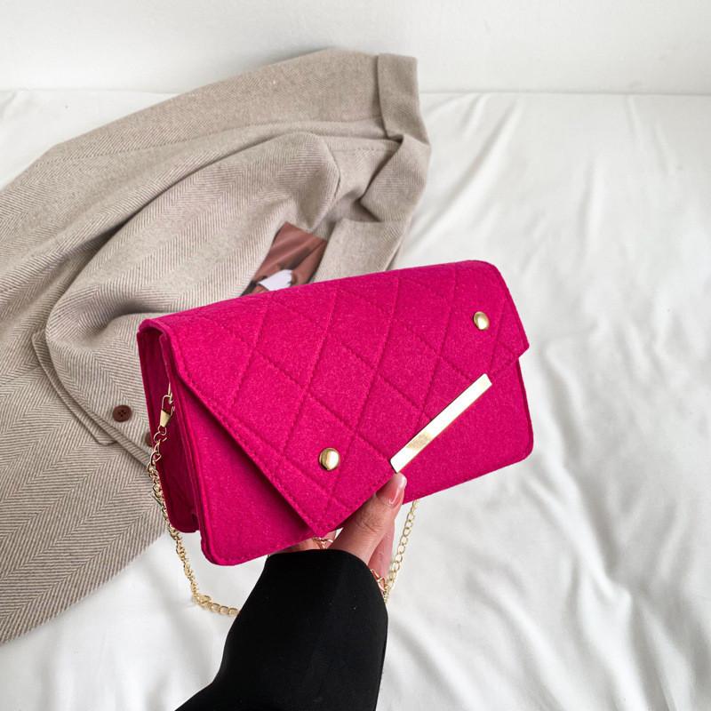 Trendiger Street Style Filzketten-Kleines Quadratische Tasche Für Damen 2023 Modische Umhängetasche