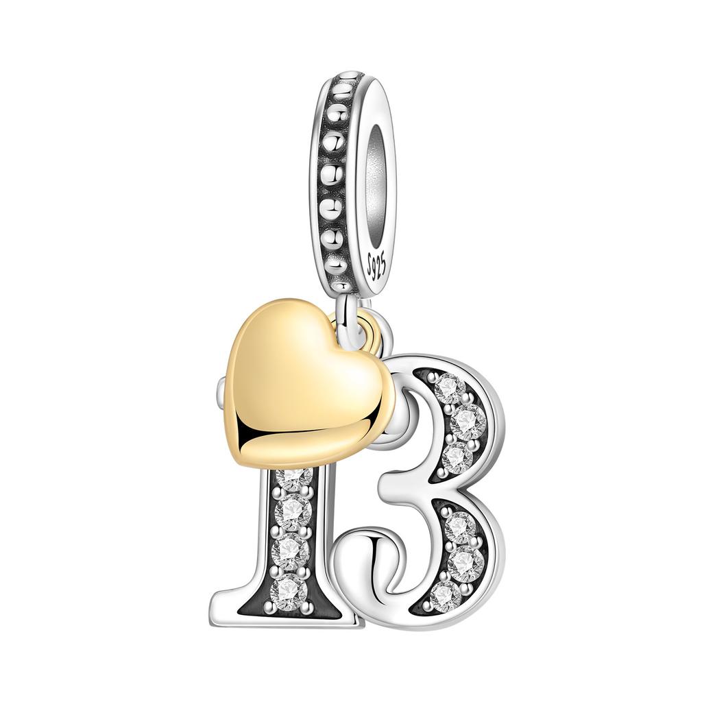 Orstarry DIY Zircon Butterfly 26 Letter Beads 925 Silver Pendant Charms for Bracelet Necklace Jewelry Gifts