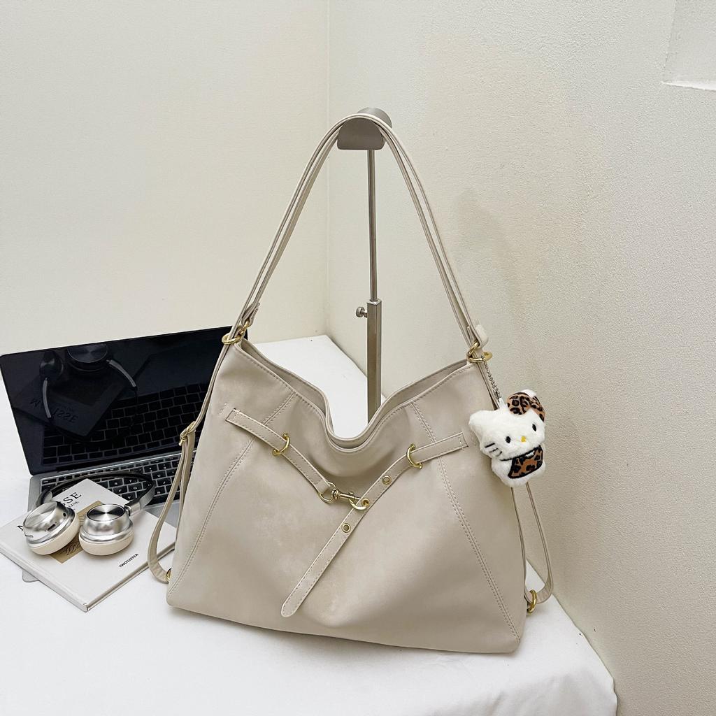 Commuter Retro Matte Bag Women's 2025 New Large-capacity Shoulder Messenger Tote Bag Multi-purpose Backpack