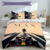 3pcs Racing Driver M-Max Verstappen Themed Duvet Cover Set, Includes 1 Duvet Cover and 2 Pillowcases,Skin-Friendly&Comfortable Fabric,Suitable Bedding