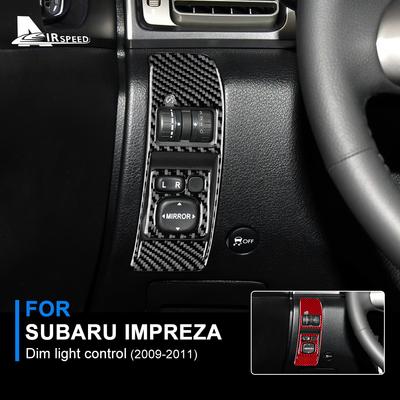 Real Carbon Fiber Sticker For Subaru Impreza 2009 2010 2011 Dim Light Control Cover Trim Car Switch Adjust Interior Stickers