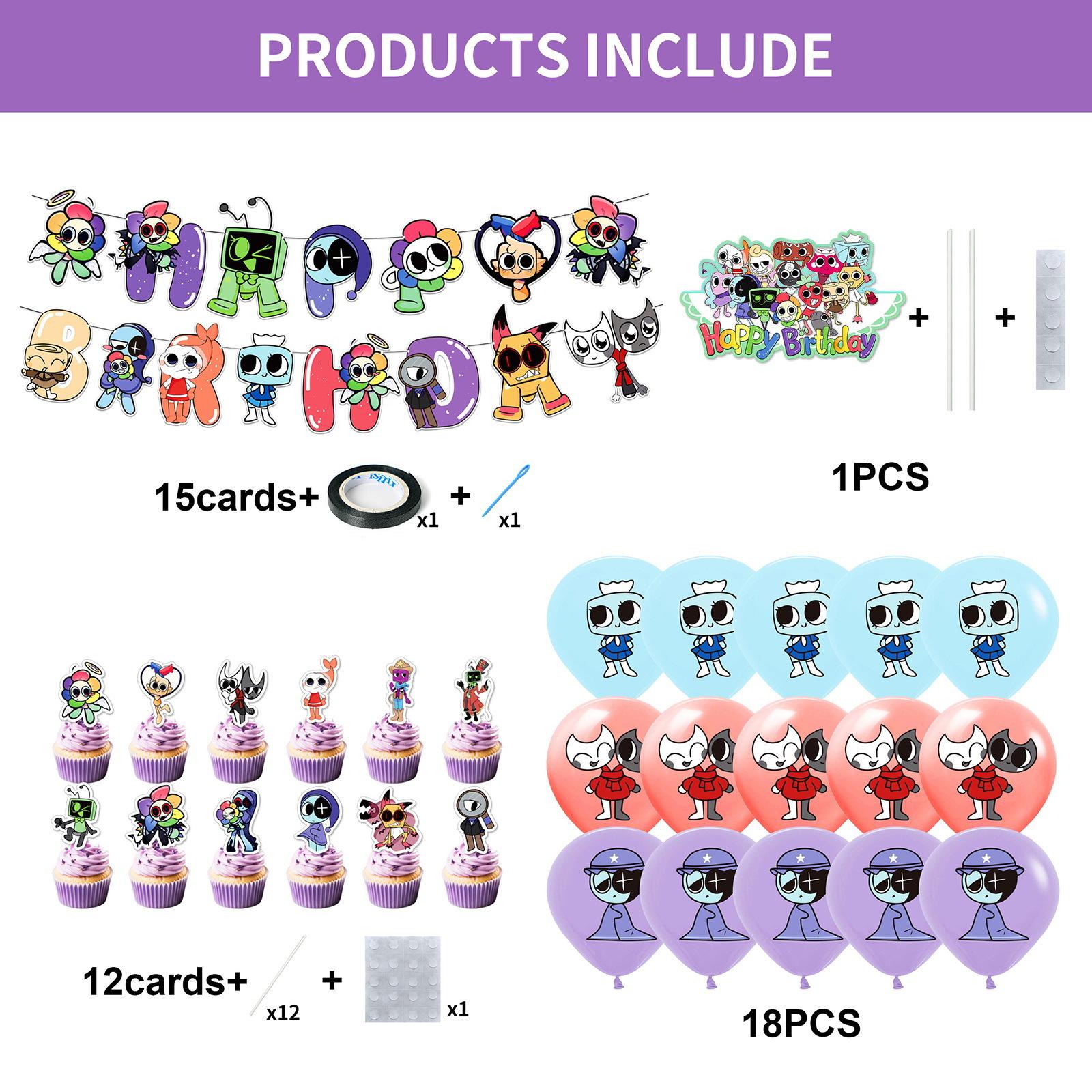 

Dandy s World Cute Dandy Horror Game Party Supplies Decorations Balloon Cake Topper Children Kids Birthday Gift Baby Shower