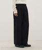 Drawfit Double-Pleated Elastic Wide Slacks [Black]
