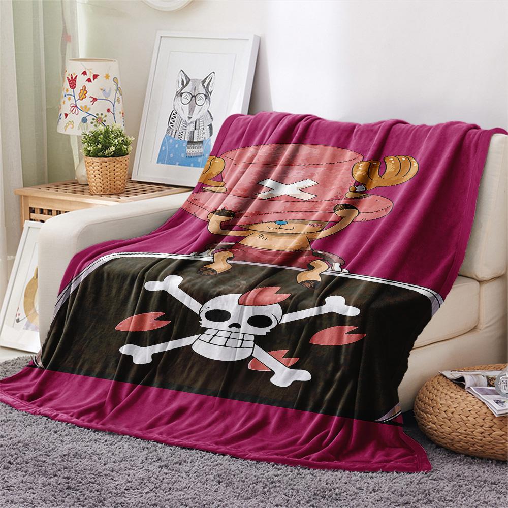 1 Stück One Piece Tony Tony Chopper Gemusterte Flanelldecke Geeignet für Alle Jahreszeiten Für Heimdekoration Wärme Und Komfort Geschenke Feiertagsgeschenk