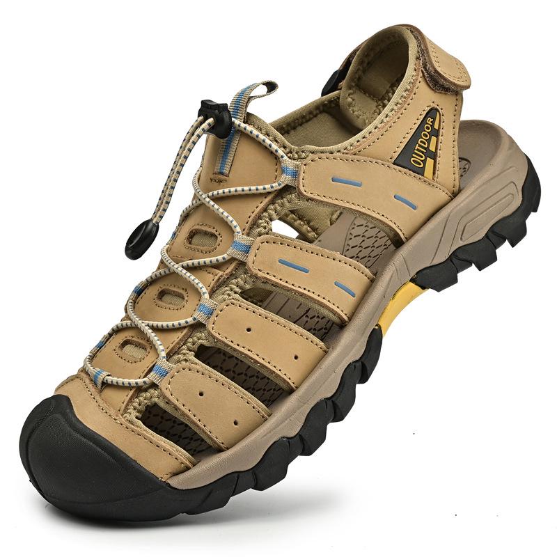 Men s Cross-Strap Breathable Closed-Toe Sandals - Casual Outdoor Beach Roman Style 45