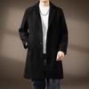 Men's Wool Tweed Mid-Length Suit Collar Windbreaker - British Style Autumn/Winter Coat