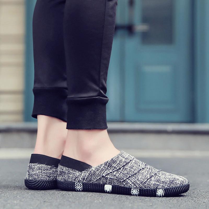 Moda Estiva Uomo Fondo Piatto Casual Escursionismo Outdoor Leggero Tela Traspirante Copriscarpe per Guidare Indossare Scarpe da Passeggio a Fondo Piatto