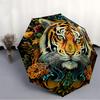 1pz Ombrello Pieghevole Automatico Apri/Chiudi Mandala Tigre, Ombrello da Viaggio Compatto Portatile, Ombrello Carino, Costruzione Robusta yy250804109