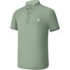 Athletics A.P. Solid Color Casual Woven Breathable Short Sleeve Polo Shirt Men Polo Shirts Wave-Gray-Green A11M431129F-KK