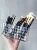 1PC Clear Acrylic Makeup Brush Organizer 3 Compartments Cosmetic Storage Box Pen Holder Desk Organizer Vanity Accessories