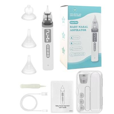 Baby Nose Sucker Set Electric Suction with 3 Gentle Tip Electric Nose Suction Device Gentle Nasal Aspiration for Infant